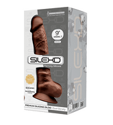 Silexd 9 Inch Brown Premium Silicone Dildo Dual Density Dongs Realistic